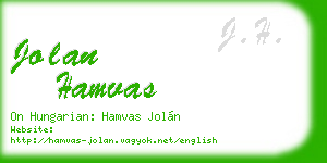 jolan hamvas business card